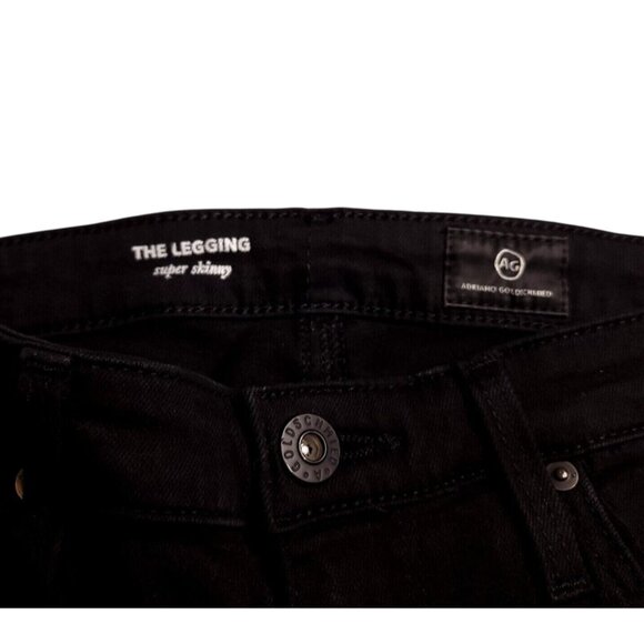 AG Adriano Goldschmied The Legging Super Skinny Jeans 26 Black Low Rise Stretch - Picture 7 of 8